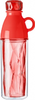 Plastic geometric style double walled bottle - 7477 Image
