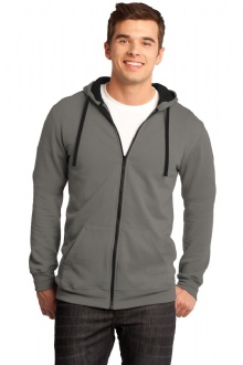 District - Young Mens The Concert Fleece Full-Zip Hoodie - DT800 Image Grey