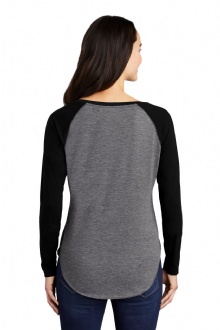 Sport-Tek Ladies PosiCharge Long Sleeve Tri-Blend Wicking Scoop Neck Raglan Tee - LST400LS Image