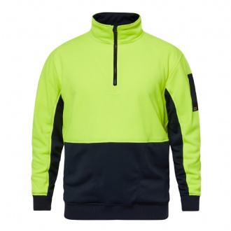 HI VIS 1/2 ZIP PULLOVER - WT8012 Image Navy / Yellow